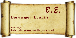 Bervanger Evelin névjegykártya